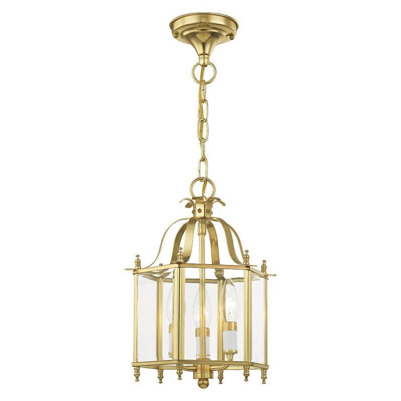 Polished Brass 3-Light Mini Pendant with Clear Glass