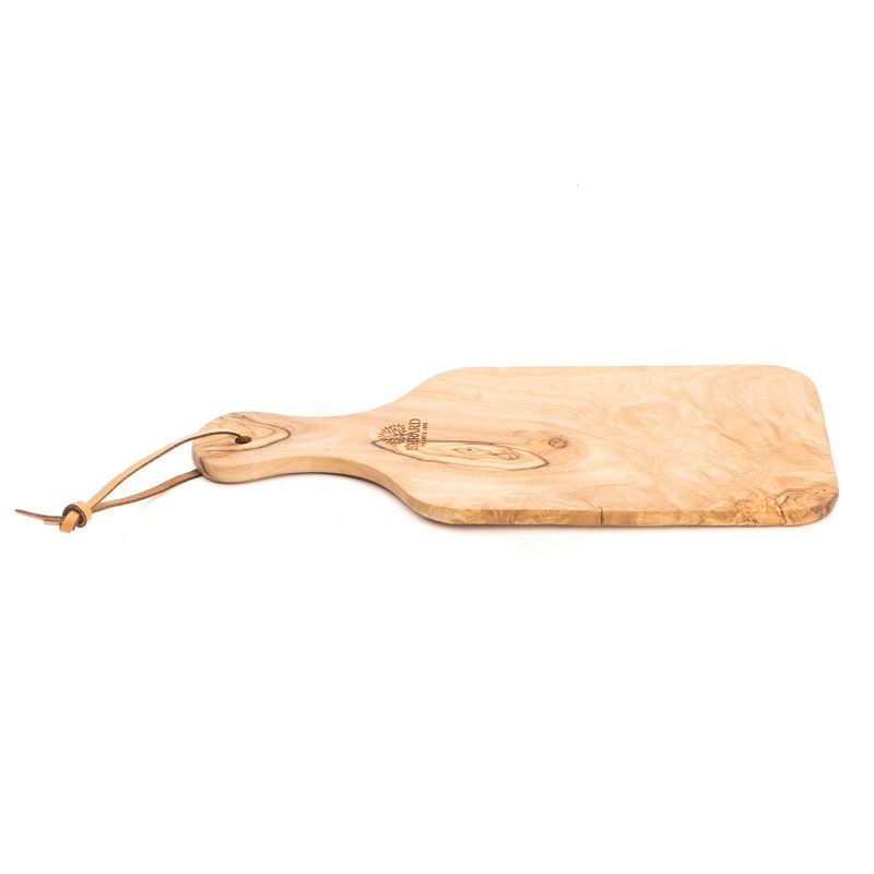 Handcrafted Natural Olive Wood Rectangular Cutting Board with Handle