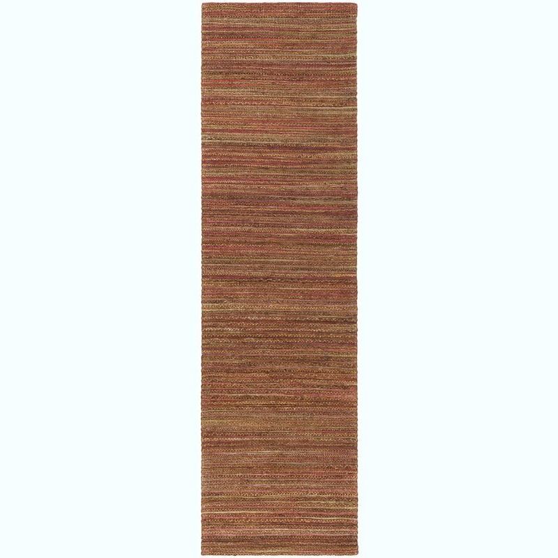 Rust Red Handwoven Cotton Striped Runner Rug 2'3" x 8'