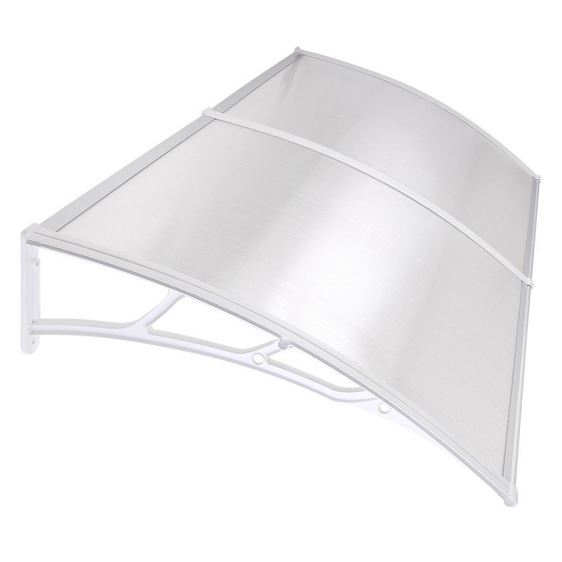 80"x40" White Polycarbonate Door Window Awning with UV Protection