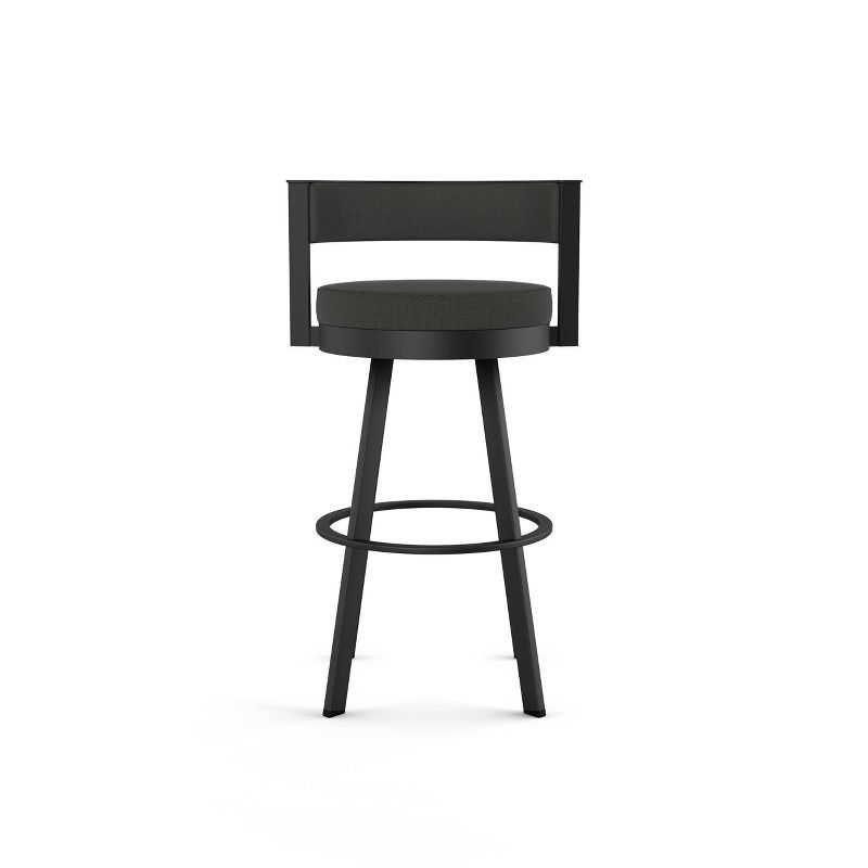 Charcoal Grey Swivel Counter Stool with Black Metal Frame