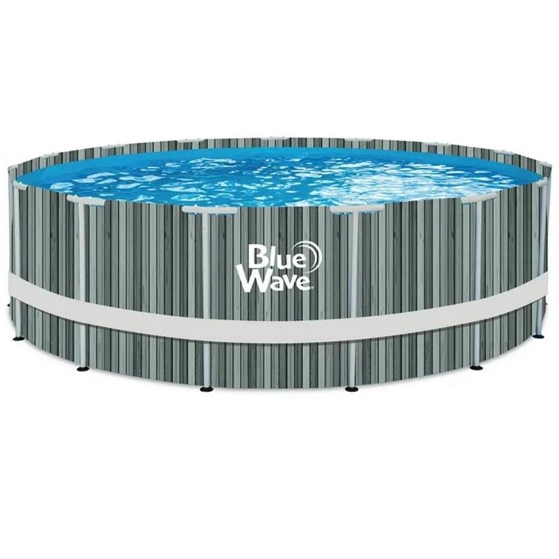 Blue Wave Aspen 15-ft Round 48-in Deep PVC Above Ground Pool Package