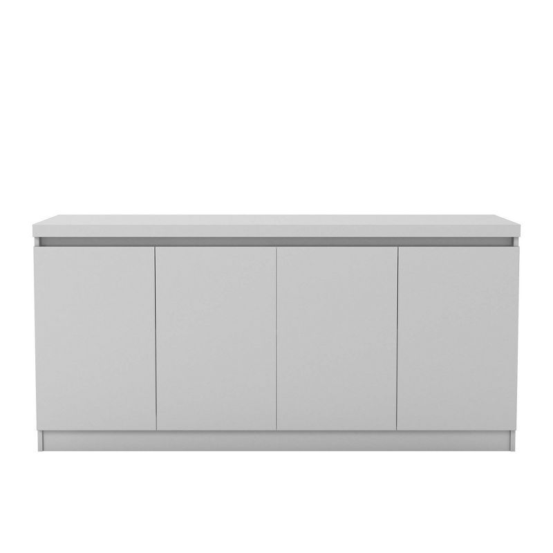 Elegant White Gloss 6-Shelf Dining Buffet Cabinet