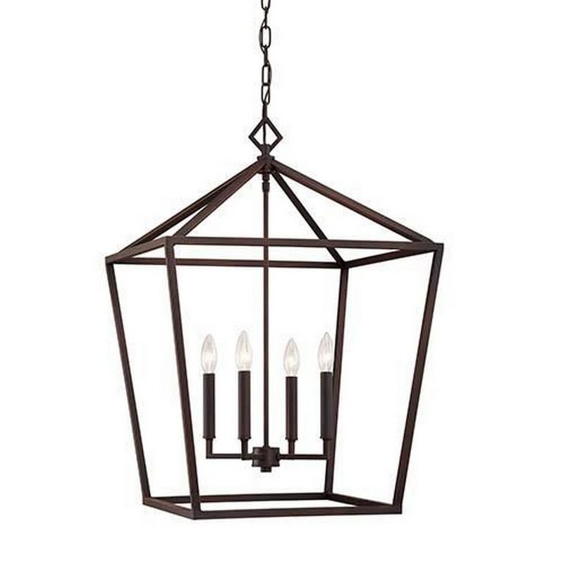 Rubbed Bronze 4-Light Taper Candle Pendant