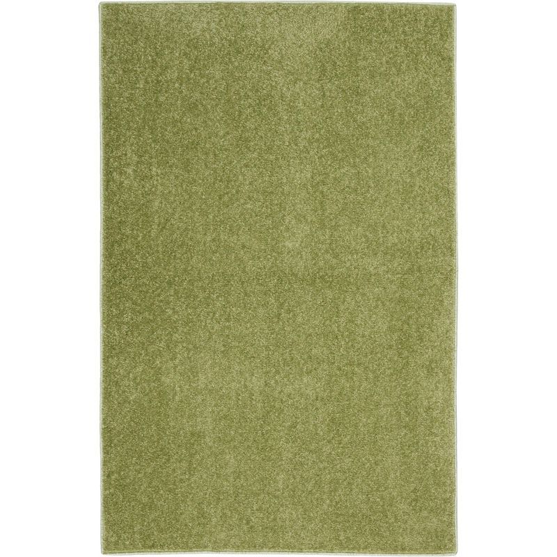 Mossy Green Soft-Textured 2' x 4' Outdoor Essentials Rug