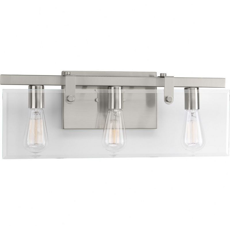 Glayse Brushed Nickel 3-Light Vanity Fixture with Glass Shade