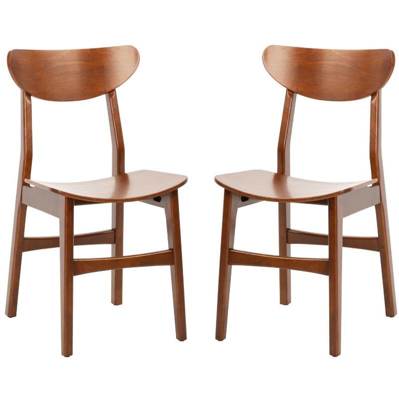 Walnut Upholstered Transitional Side Chair Set of 2