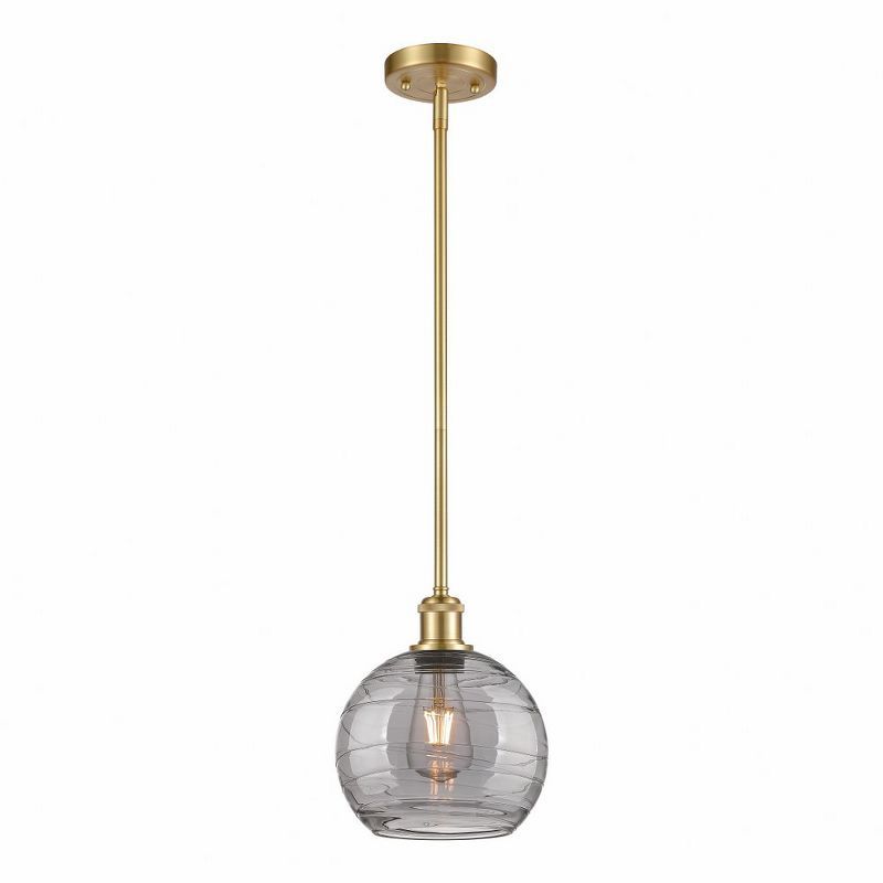 Athens Satin Gold Mini Pendant with Swirl Glass Shade