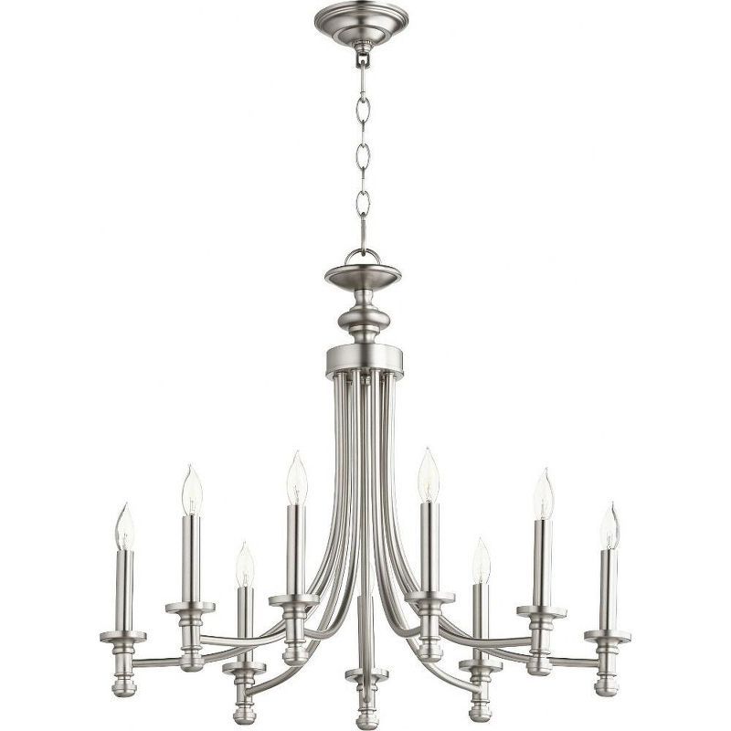 Satin Nickel 9-Light Crystal Candle Chandelier