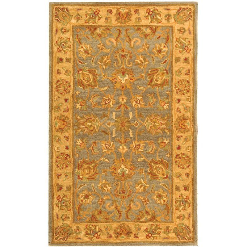 Heritage Blue and Beige Hand-Tufted Wool Area Rug 3' x 5'