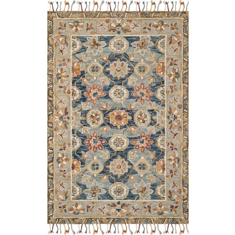 Handmade Gray Floral Tufted Wool Area Rug 8' x 10'