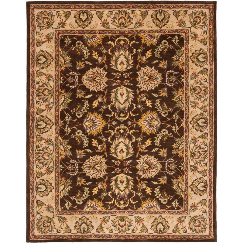 Ivory and Brown Hand-Tufted Wool Area Rug