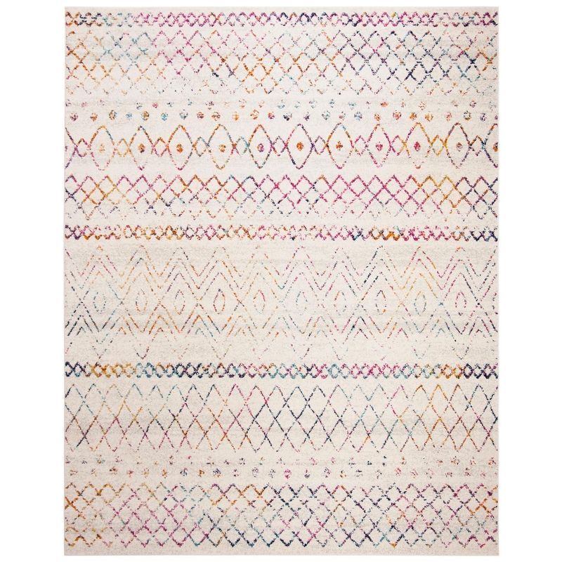 Elegant Ivory/Fuchsia 9' x 12' Hand-Knotted Cotton & Synthetic Area Rug