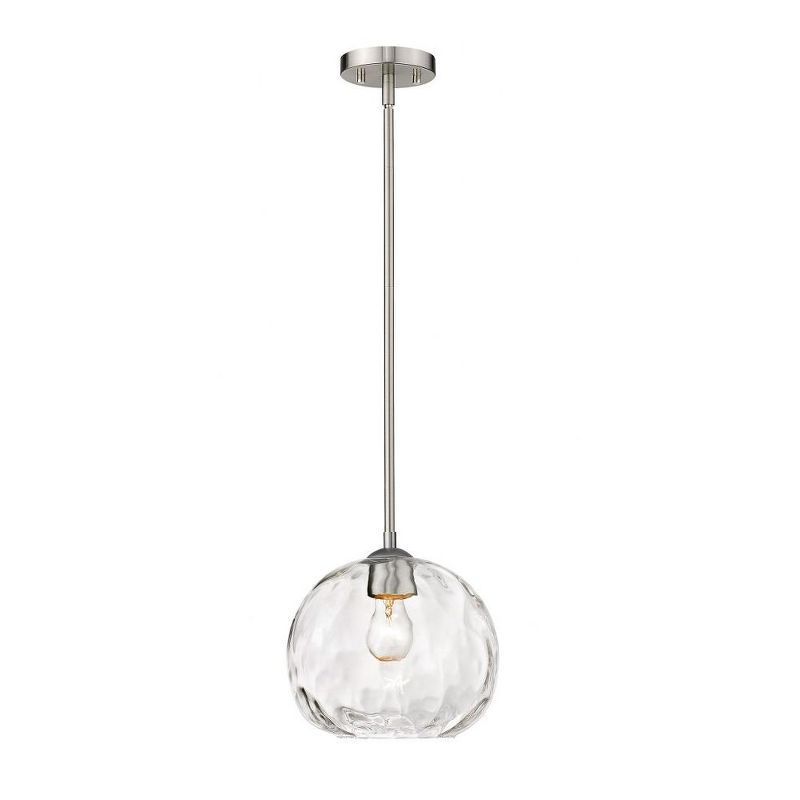 Chloe 10" Clear Glass Pendant Light with Brushed Nickel Finish