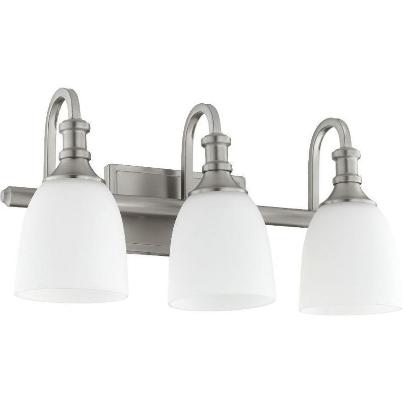 Richmond Satin Nickel 3-Light Opal Glass Bath Vanity