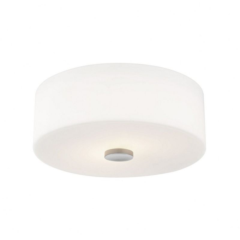 Sophie Polished Nickel and Glass 2-Light Flush Mount