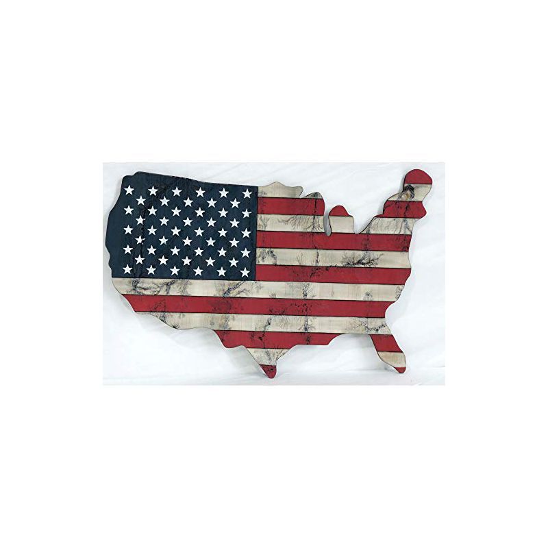 Patriotic USA Flag Wooden Wall Art Decor