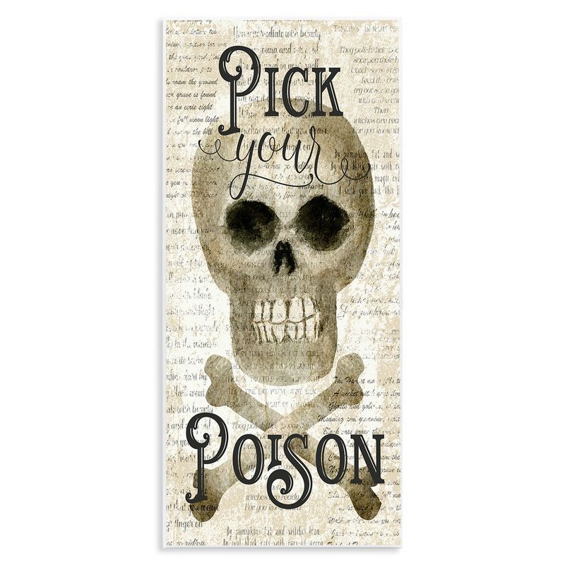 Pick Your Poison Skull MDF Wall Plaque Art