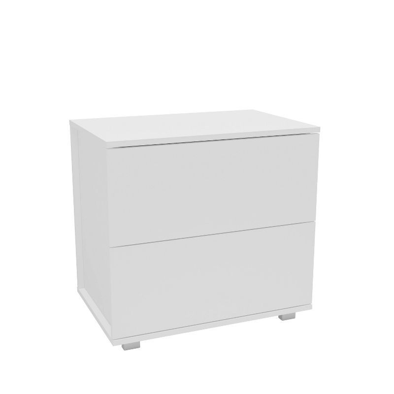 Madison White Modern 2 Drawer Nightstand