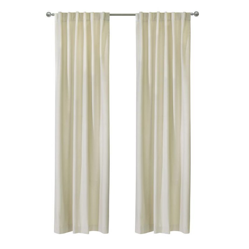 Seren Natural Velvet Room-Darkening 50" x 84" Curtain Panel