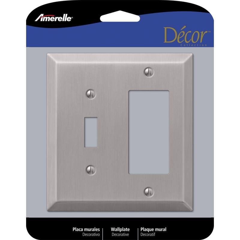 Amerelle Brushed Nickel 2-Gang Steel Toggle Wall Plate