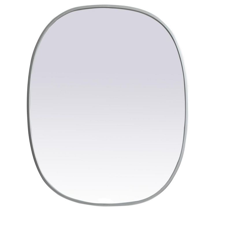 Silver Oval Full Length Metal Frame Bathroom Mirror
