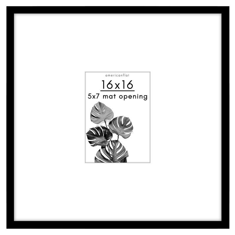 Black 16x16 Picture Frame with Oversized Mat