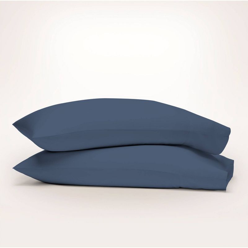 Navy Organic Cotton Percale Standard Pillowcase Set