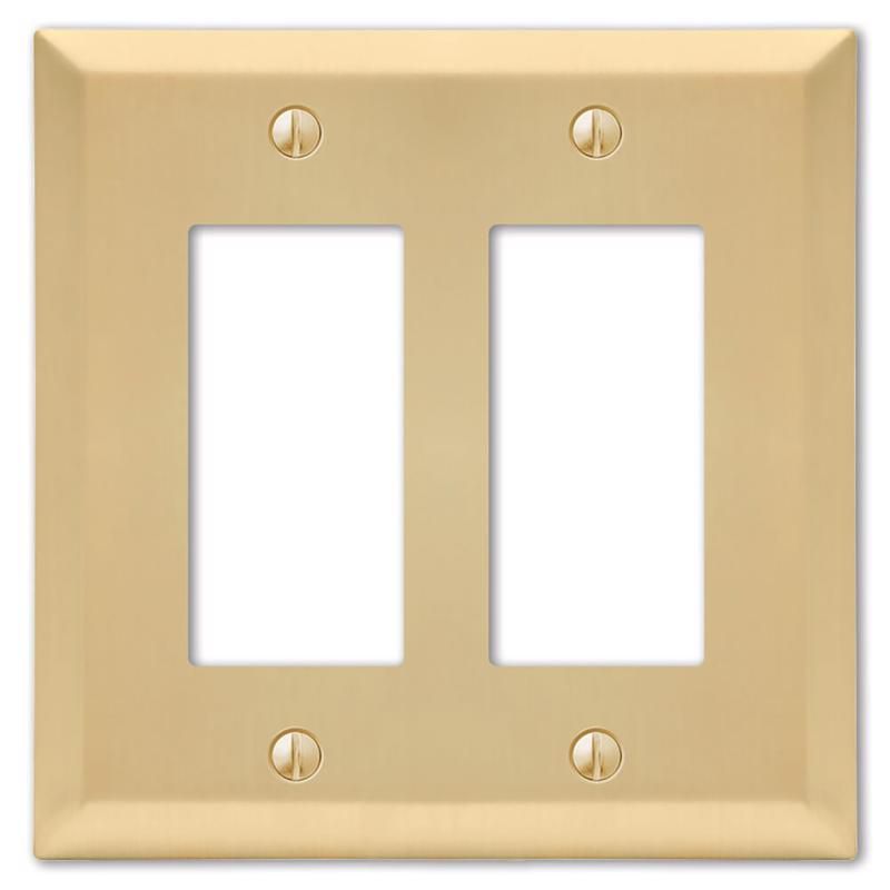 Amerelle Satin Brass 2 Gang Stamped Steel Decorator Wall Plate