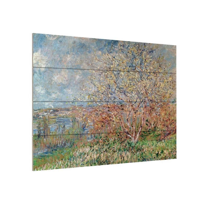 Claude Monet Spring Landscape 12x16 Wood Canvas Art