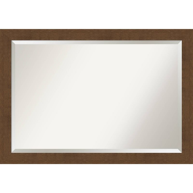 Carlisle Brown Real Wood Rectangular Bathroom Vanity Mirror