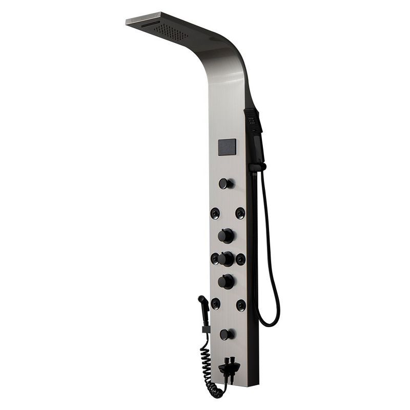 Black Nickel 8-Jet Rainfall Shower Panel System with LED Light