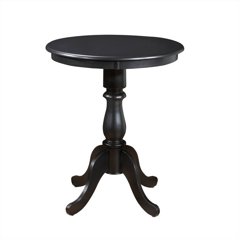 Black 30" Round Wood Pedestal Bar Table