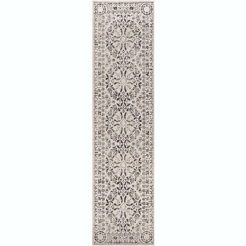 Simon Gray and Beige Wool Runner Rug 2'7" x 12'