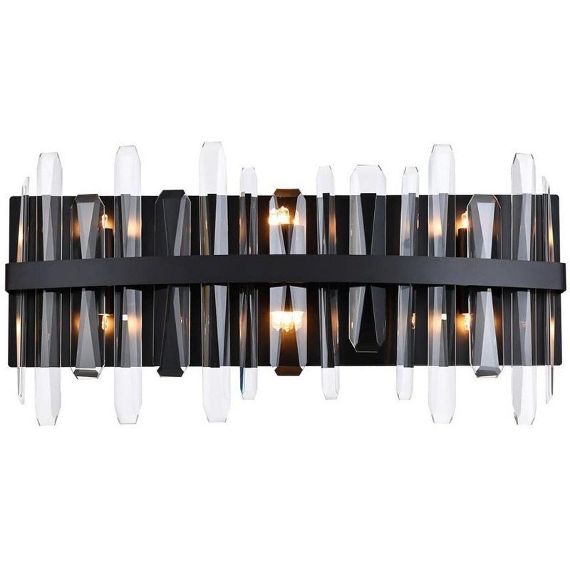 Serena Black Crystal 24" Vanity Sconce with Dimmable Lights