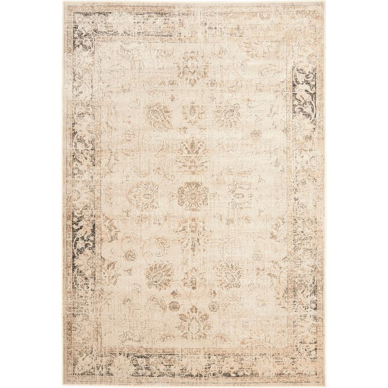 Vintage Stone Floral Power Loomed Area Rug