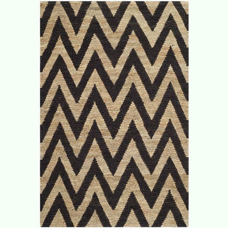 Eco-Friendly Hand-Knotted Black and Natural Jute 3' x 5' Area Rug