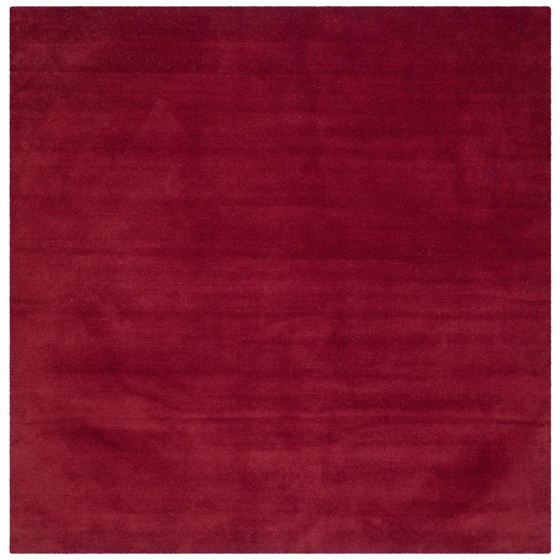 Handmade Himalaya Red Wool 6' Square Tufted Rug