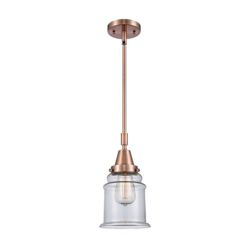 Antique Copper Mini Pendant Light with Clear Glass Shade