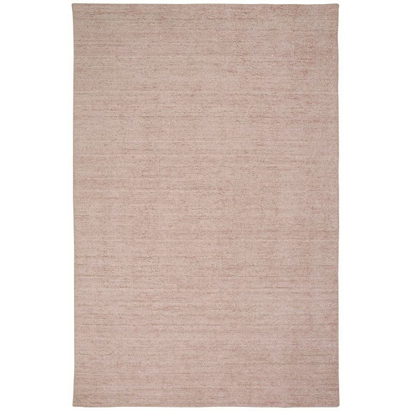 Handwoven Pink Rectangular Wool-Viscose Blend Area Rug