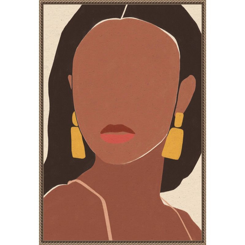 Sun Kissed Woman II Beaded Bronze Framed Canvas Wall Art