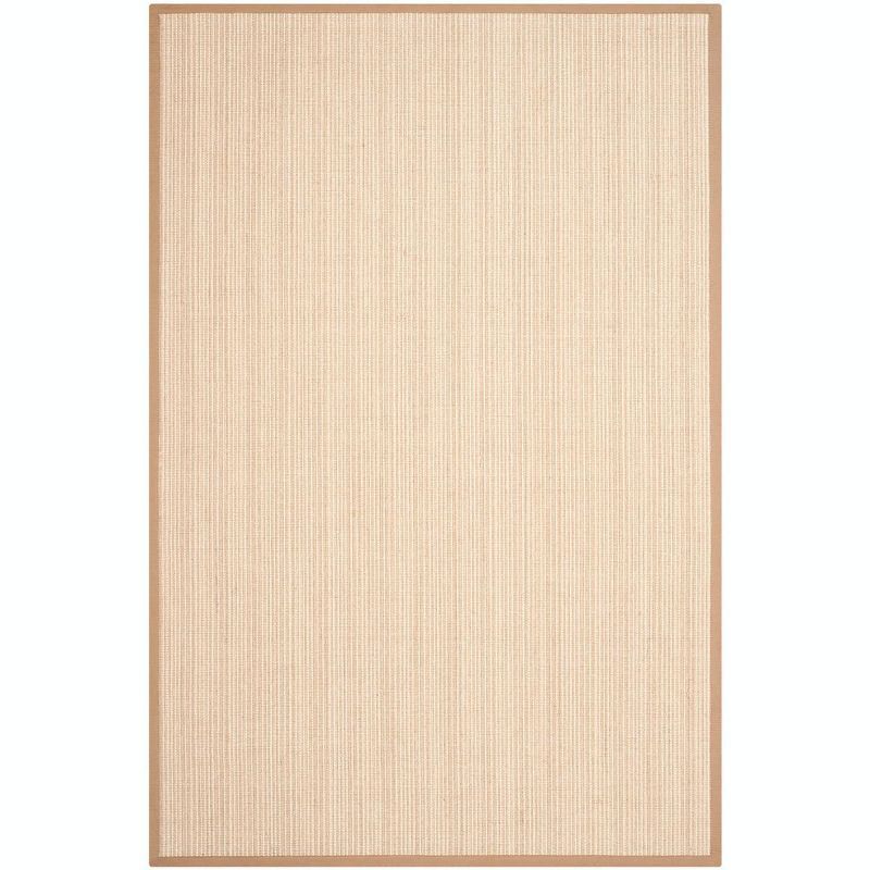 Tan Hand-Knotted Wool and Cotton Area Rug, 6' x 9'