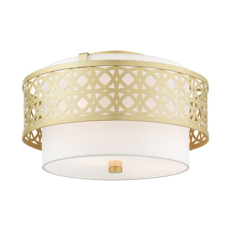 Soft Gold Steel Drum Ceiling Flush Mount Light