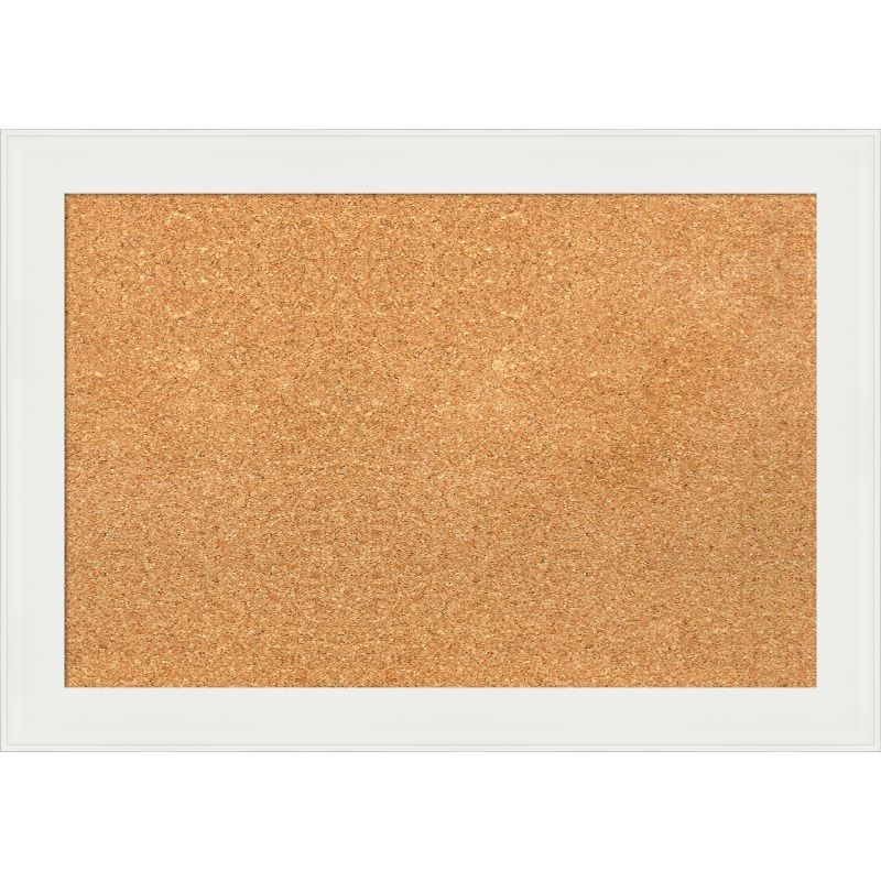 Vanity White Narrow Framed Natural Cork Bulletin Board