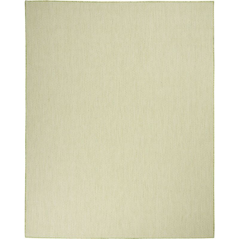 Courtyard Geometric Ivory Green 9' x 12' Indoor/Outdoor Rug