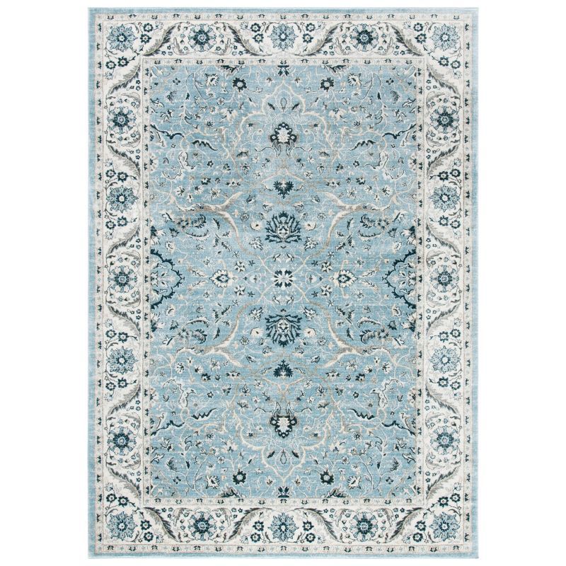 Isabella Light Blue Synthetic 8' x 10' Oriental Area Rug