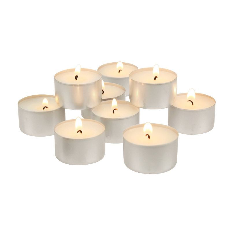 White Palm Wax Unscented Tealight Candles, 50 Pack