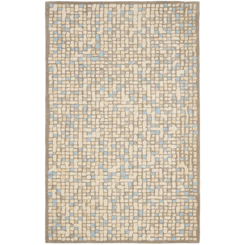 Hickory Beige Tufted Wool Rectangular Area Rug 5' x 8'