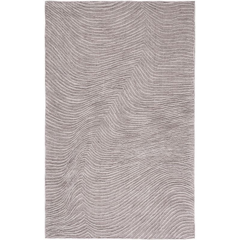 Ivory and Brown Hand-Tufted Wool Area Rug, 8' x 10'