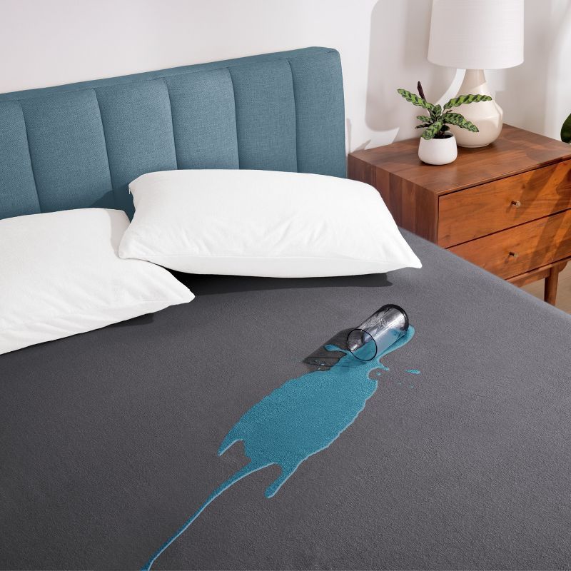 Twin XL Gray Waterproof Cotton Mattress Protector